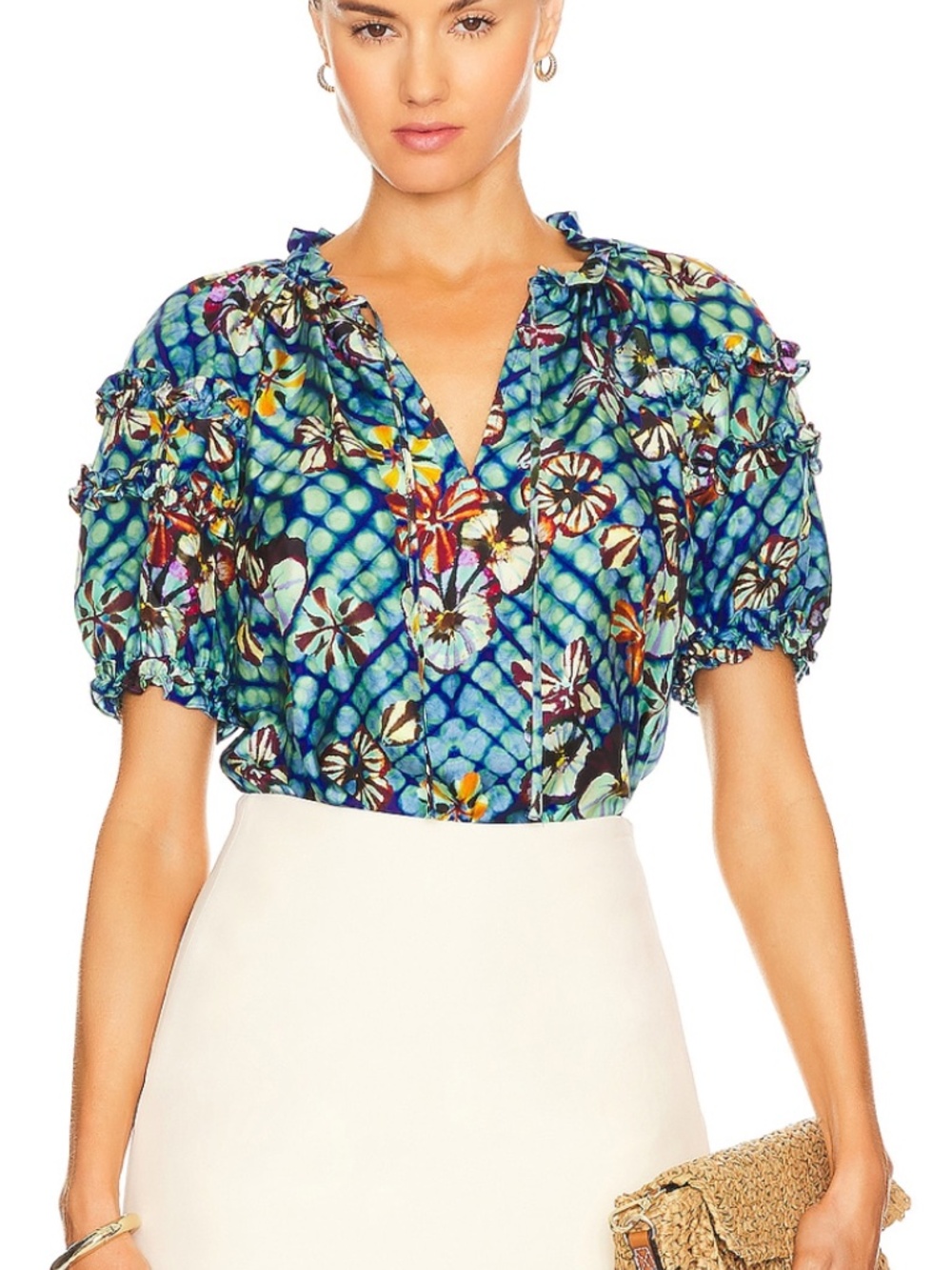 Ulla Johnson Annabelle Floral Puff Sleeve Top